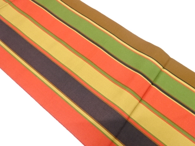 本場筑前博多　縞模様織り出し　名古屋帯